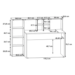 Biurko z nadstawką i regałem ERIADU