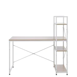 Biurko z regałem białe/dąb sonoma KOLKO