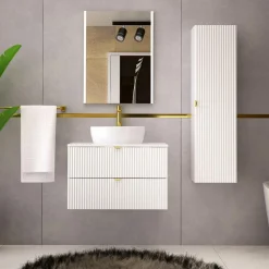 Blat łazienkowy biały mat 80 cm