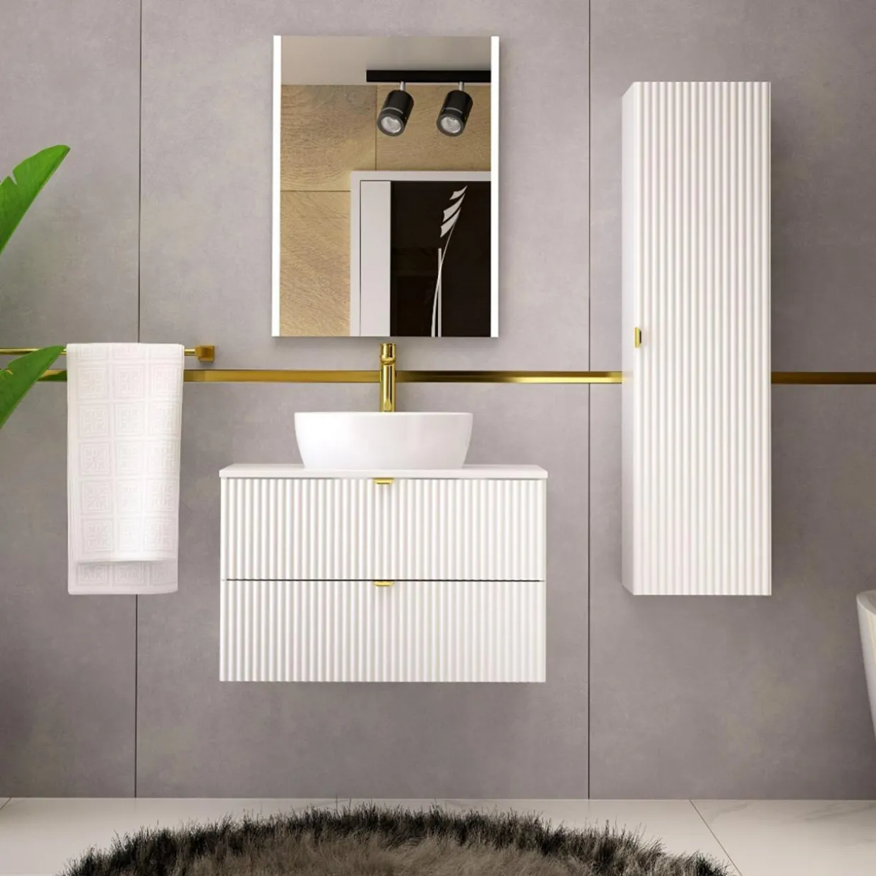 Blat łazienkowy biały mat 80 cm