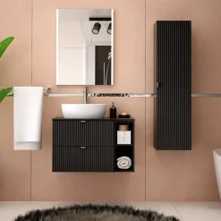 Blat łazienkowy czarny mat 80 cm