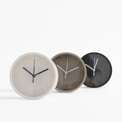 Budzik okrągły beżowy 13,1 cm