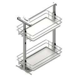 Cargo podblatowe do szafki 30 cm, front wysuwny, srebrno-białe
