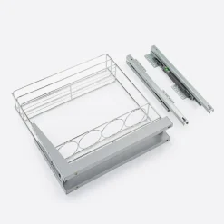 Cargo podblatowe do szafki 15 cm, front wysuwny, chrom