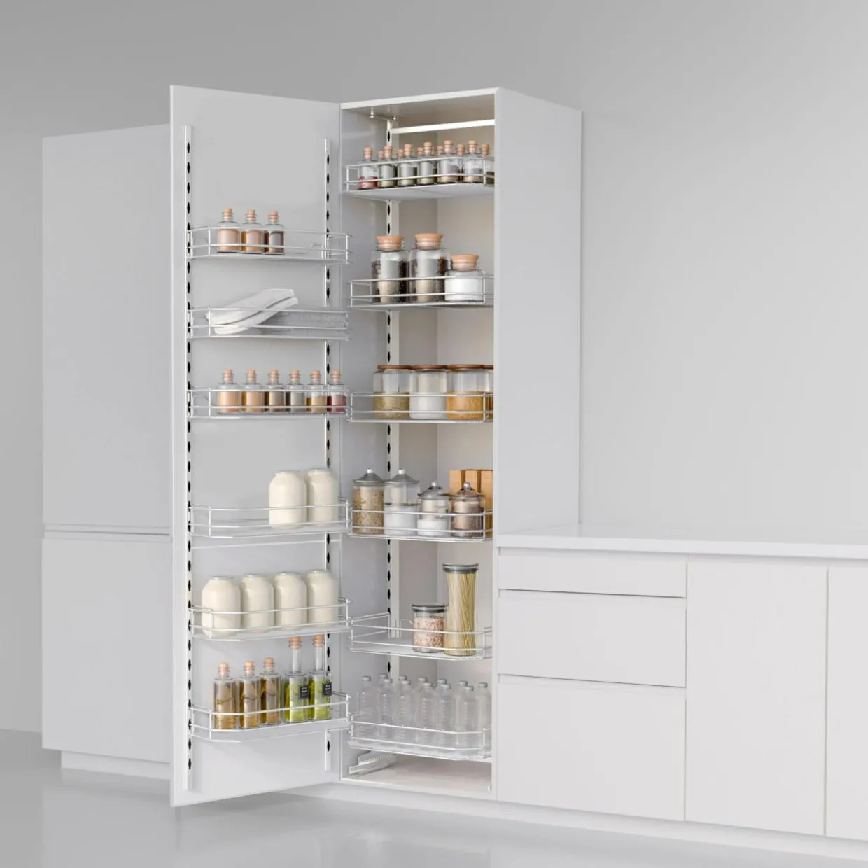 Cargo wysokie do szafki 60 cm, front uchylny, chrom