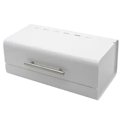 Chlebak metalowy biały 36x22x14 cm