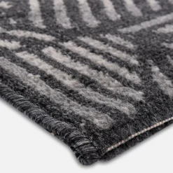 Chodnik geometryczny antracytowy NORWAY 67x160 cm
