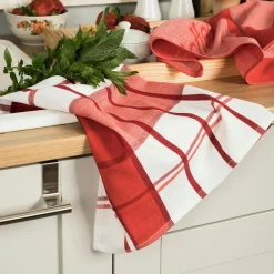 Ściereczka kuchenna czerwona KRATI 50x70 cm