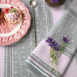 Ściereczka kuchenna szaro-różowa CARINO 40x60 cm