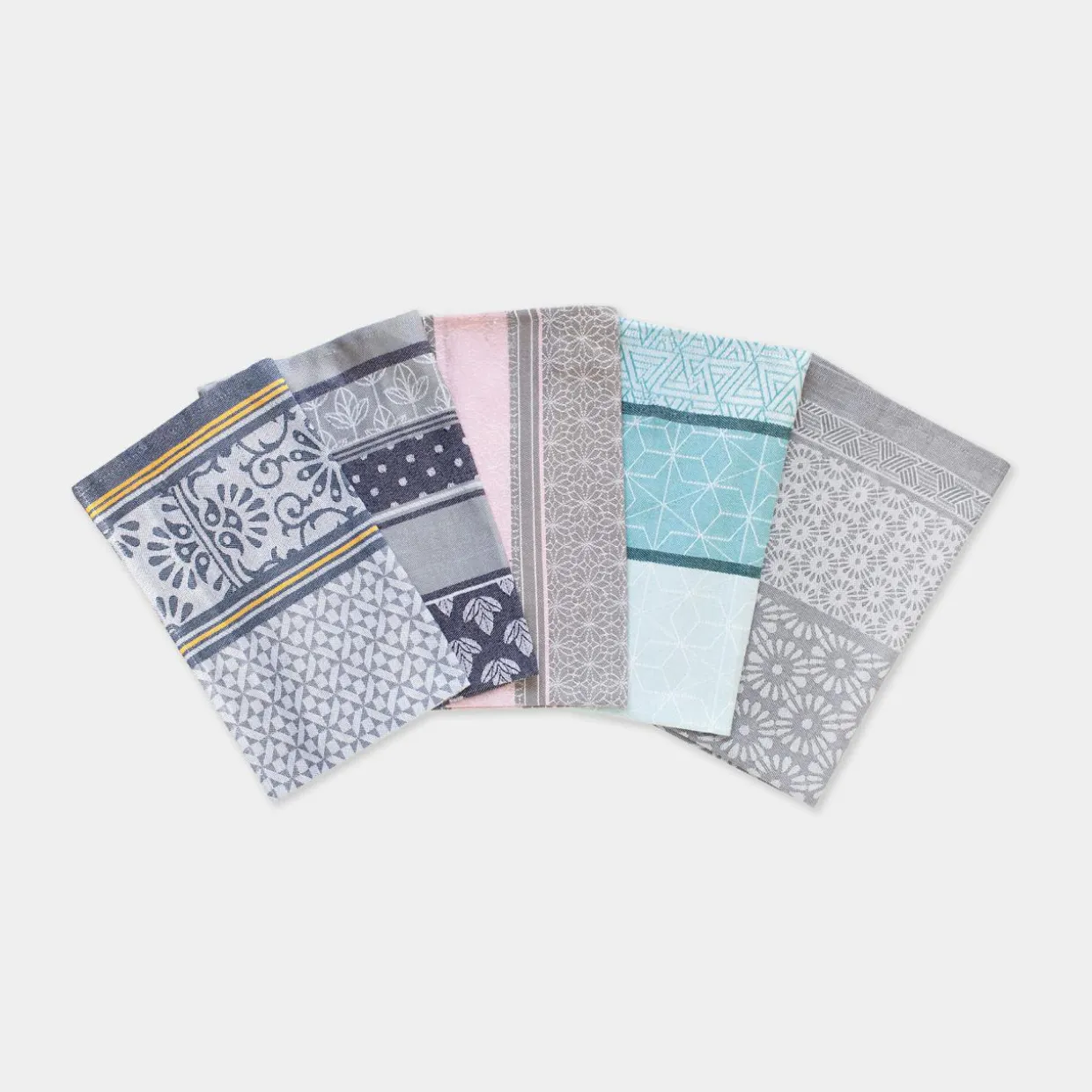 Ściereczka kuchenna szaro-różowa CARINO 40x60 cm