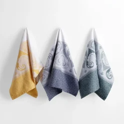 Ściereczka kuchenna z bawełny egipskiej biało-żółta ANKARA 50x70 cm