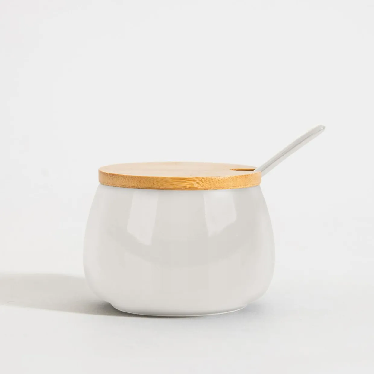 Cukiernica z łyżeczką biała BONA 9 cm