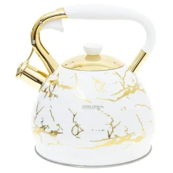 Czajnik na gaz i indukcję biało-złoty DARIO 3l
