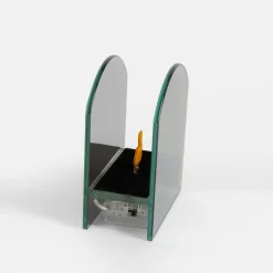 Dekoracja LED przydymione szkło KOMINEK 11x5x10 cm