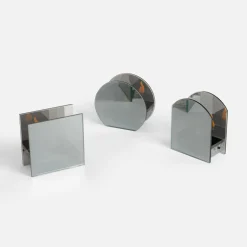 Dekoracja LED przydymione szkło KOMINEK 10x5x10 cm