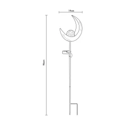 Dekoracja zewnętrzna solarna LED IP44 PÓŁKSIĘŻYC