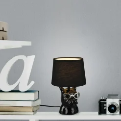 Designerska lampa stołowa ceramiczna czarna DOSY