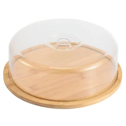 Deska bambusowa okrągła z kloszem 28,2 cm