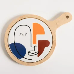 Deska do serwowania z ceramicznym talerzem 17,5 cm