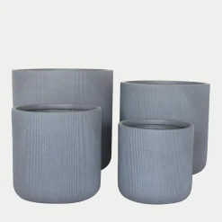 Donica żłobiona szara 44x44 cm