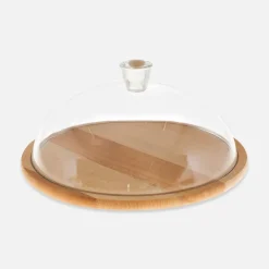 Drewniana deska na sery z kloszem SOPHIE 33,5 cm