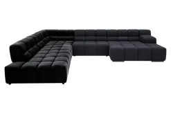 Duży narożnik u-kształtny czarny TEMPLE
