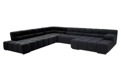 Duży narożnik u-kształtny czarny TEMPLE