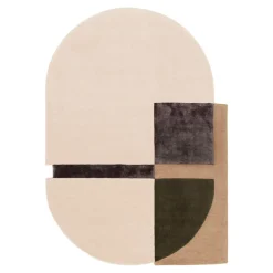 Dywan do salonu wełniany kremowo-brązowy ELEMENTS 160x230 cm