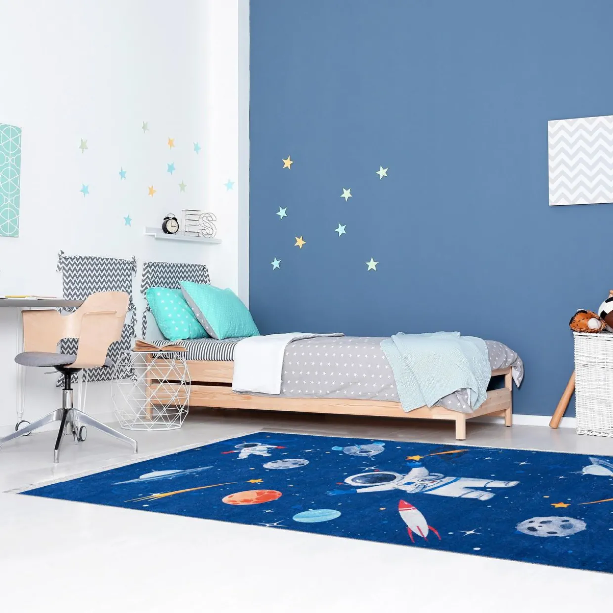 Dywan drukowany niebieski SPAC PETRA 120x160 cm