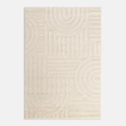 Dywan geometryczny biało-kremowy MONTY 120x170 cm