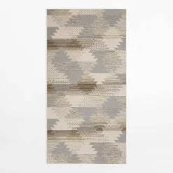 Dywan geometryczny KEMET ROMBY, szaro-beżowy, 80x150 cm