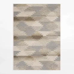 Dywan geometryczny KEMET ROMBY, szaro-beżowy, 160x230 cm