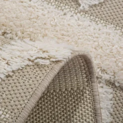 Dywan geometryczny MULAN, beżowo-kremowy, 80x150 cm