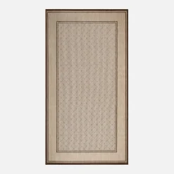 Dywan geometryczny z ramką LOTUS, beżowy, 80x150 cm