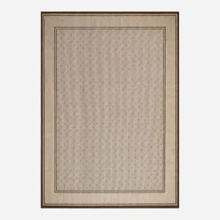Dywan geometryczny z ramką LOTUS, beżowy, 120x170 cm