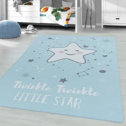 Dywan niebieski z gwiazdką PLAY 80x120 cm