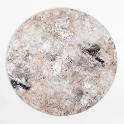 Dywan retro VISION, szaro-beżowy, okrągły, 120 cm