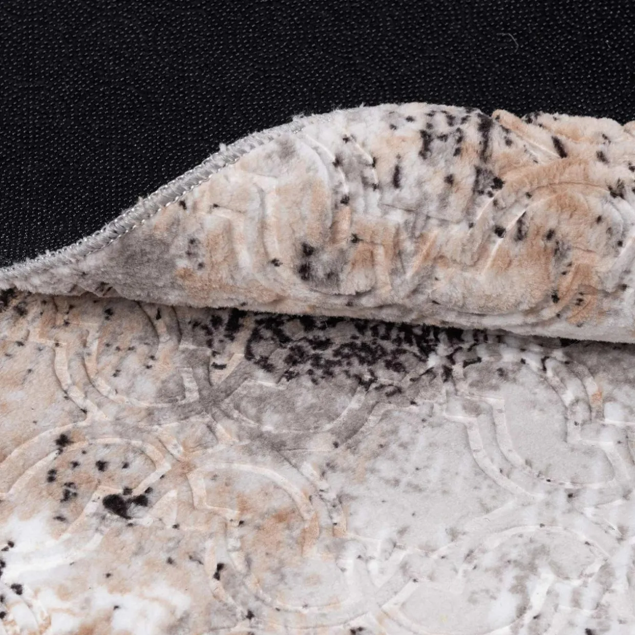 Dywan retro VISION, szaro-beżowy, okrągły, 120 cm