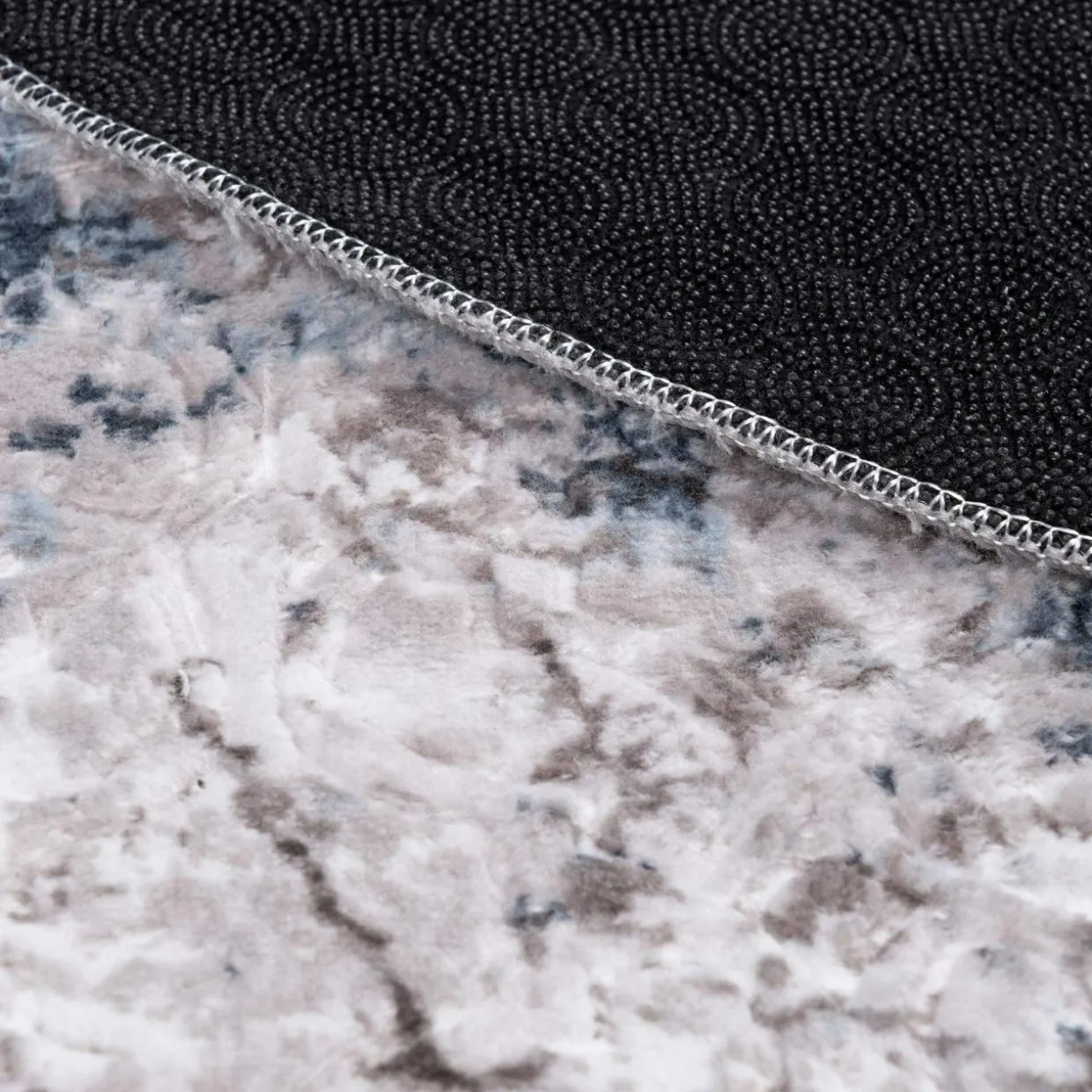 Dywan retro VISION, szaro-granatowy, okrągły, 120 cm