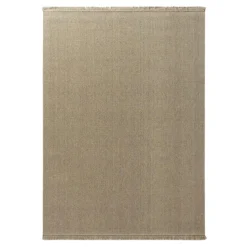 Dywan wełniany z frędzlami beżowy WOOL 120x170 cm