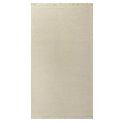 Dywan wełniany z frędzlami jasnobeżowy WOOL 80x150 cm