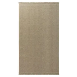 Dywan wełniany z frędzlami beżowy WOOL 80x150 cm