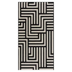 Dywan zewnętrzny z czarnym wzorem STIARNA 80x150 cm