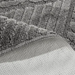 Dywanik łazienkowy geometryczny szary SIENA 50x80 cm