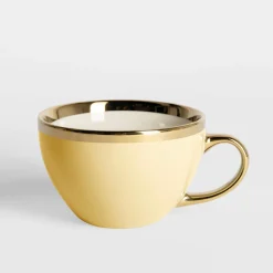 Filiżanka porcelanowa waniliowa Jumbo AURORA GOLD 400 ml