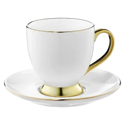 Filiżanka porcelanowa ze spodkiem biała ROYAL 220 ml