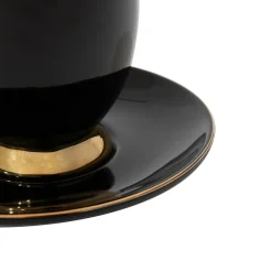 Filiżanka porcelanowa ze spodkiem czarna ROYAL 220 ml