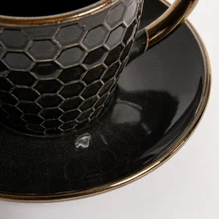 Filiżanka ze spodkiem czarna BRESCA 220 ml