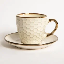 Filiżanka ze spodkiem plaster miodu BRESCA 220 ml