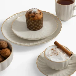 Filiżanka ze spodkiem porcelanowa ZŁOTY RANT 220 ml